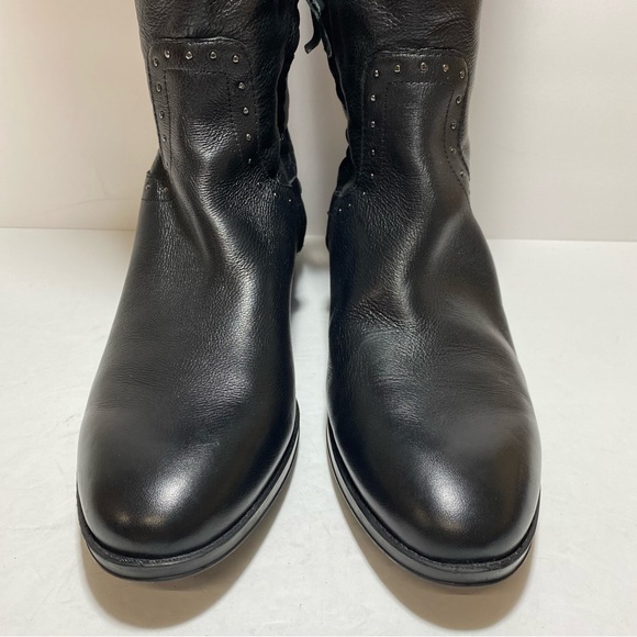 Sam Edelman "Prina” Studded Soft Black Leather Knee High Riding Boots size 11 - Picture 7 of 16